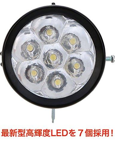 K-cocochi Bicycle Headlight, 7 LEDs, Bullet-Shaped, Retro Design, Battery-Operated (Black)