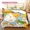 Hamtaro Muster Bettwäsche Bettdecke Set Heimdekoration Geschenk (1 Bettbezug + 2 Kissenbezüge (ohne Füllung))