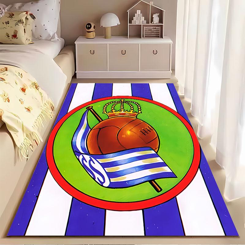 Crown and Football Emblem Carpet suitable as a non-slip mat for the living room or bedroom sofa