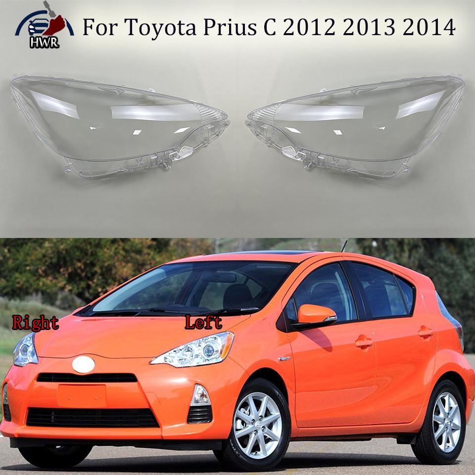 For Toyota Prius C 2012 2013 2014 Front Headlamp Cover Transparent Lampshades Lamp Shell Masks Headlight Shade Lens Plexiglass