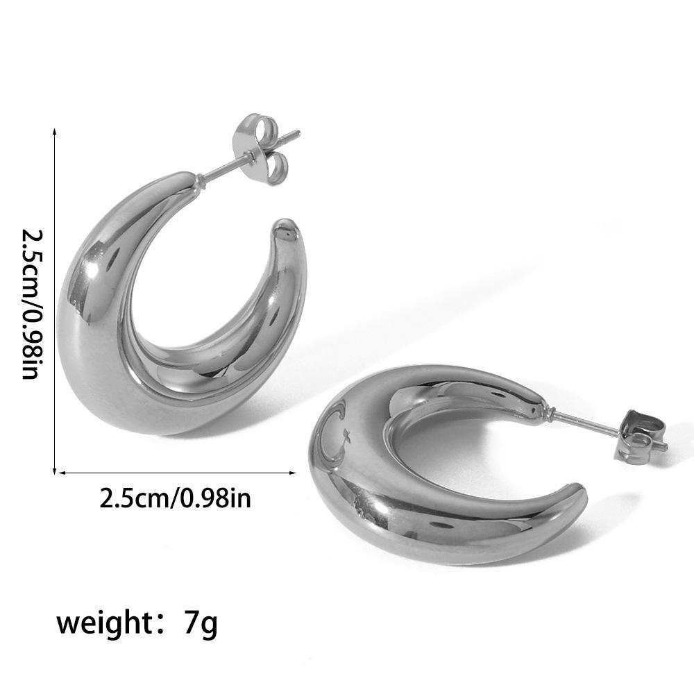 

ins полумесяц C-образные полые серьги из 18-каратного золота из нержавеющей стали персонализированные модные высококачественные серьги для женщин