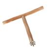 T Shaped Wood Bird Perch Fun Paw Grinding Chewing Exercising Relieve Boredom Wooden Parrot Stand