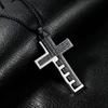 Stainless Steel Bible Cross Pendant Necklace for Men Street Fashion Waterproof Jewelry Accessories Gift