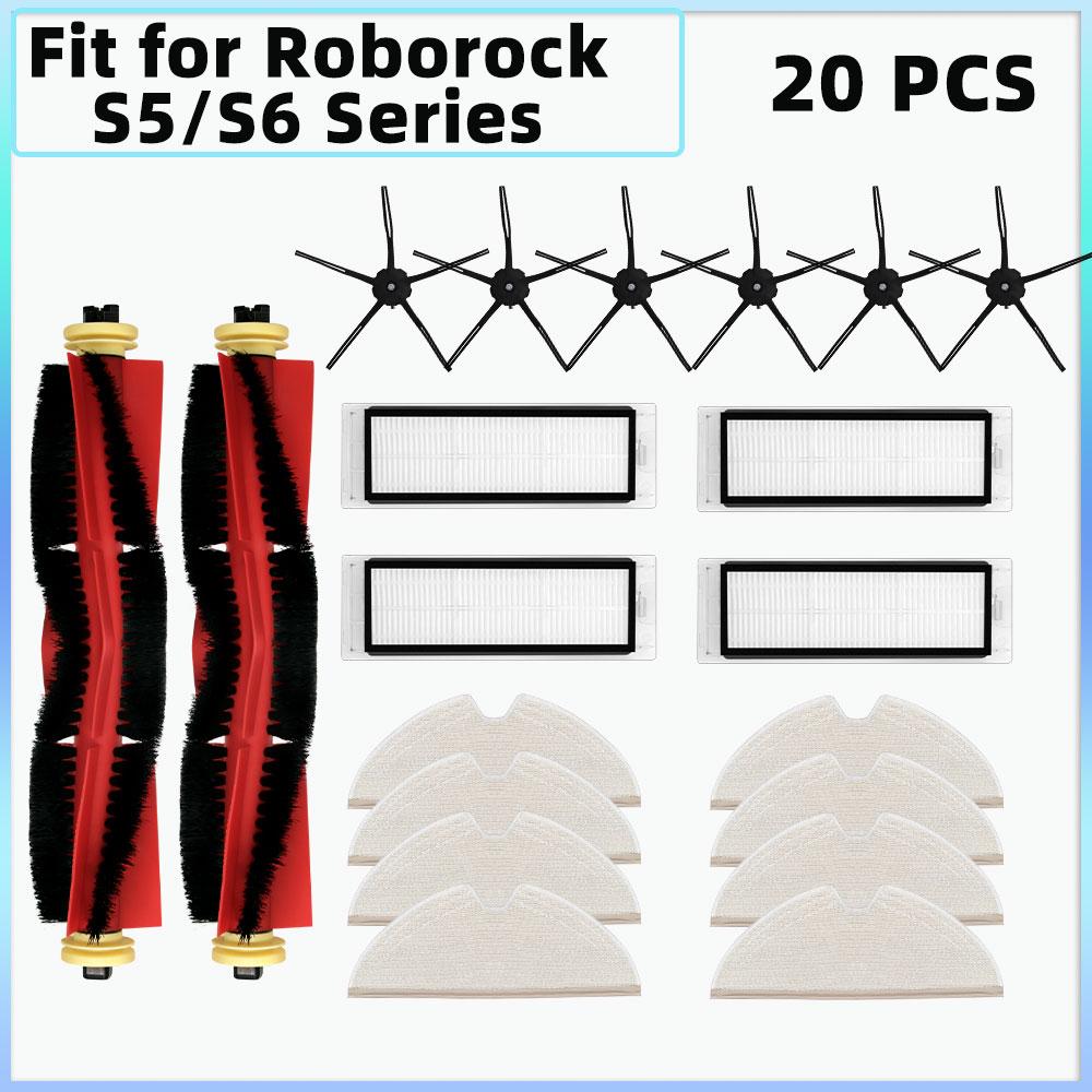 Kompatibel für Roborock S5 S50 S51 S55 S6 S60 E4 E5 Roboterstaubsauger Zubehör HEPA Filter Mopptuch Haupt- Seitenbürste Ersatzteile