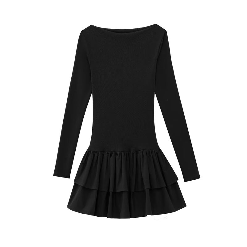 Kaslead New Arrival Women's Clothing Fashion Style Fashion Laminated Decoration Short Dress 0085308 700