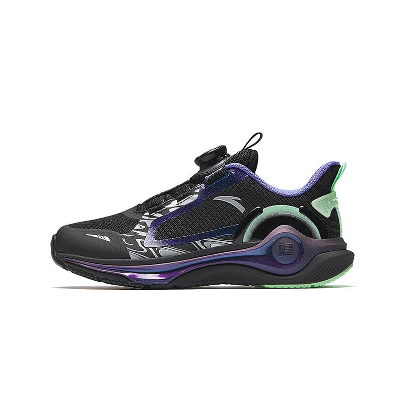 Anta Kids Lingyun Comfortable Simple Versatile Physical Test Wear Resistant Low Top Running Shoes Men Running Shoes Black Silver A12515508-4