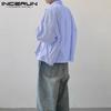 INCERUN Männer Frühling Herbst Gestreiften Langarm Shirts Casual Buttons Up Tops