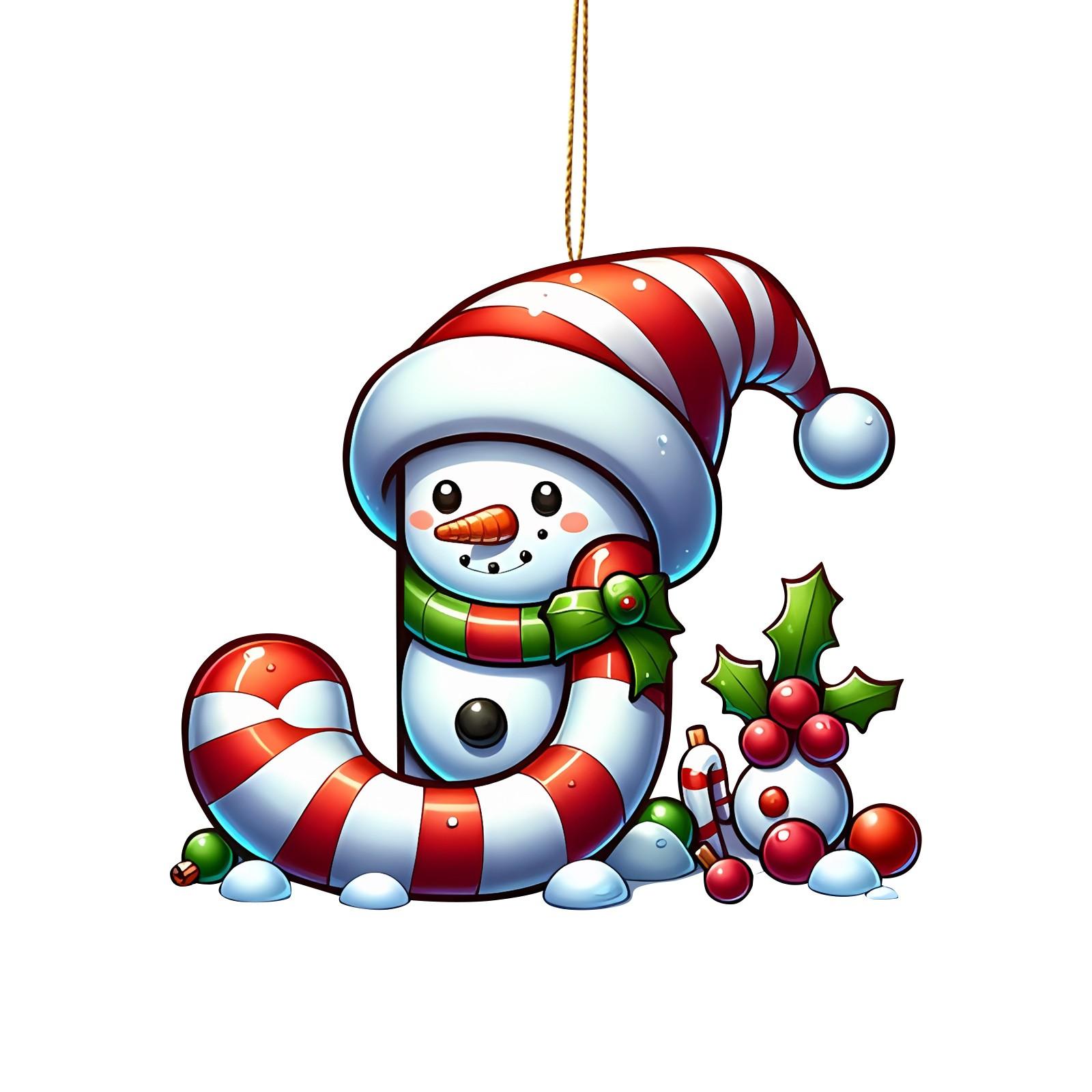 

2D Acrylic Flat Christmas Letters Ornaments Hanging Xmas Alphabet Letters For Christmas Tree Pendant Christmas Decoration One Size