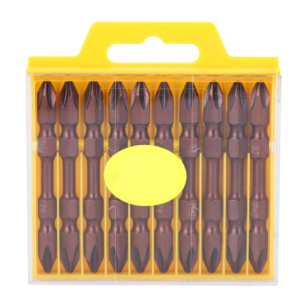 10Pcs Double End   Screwdriver Bit     Alloy Steel Magnetic Hand Tool 65mm