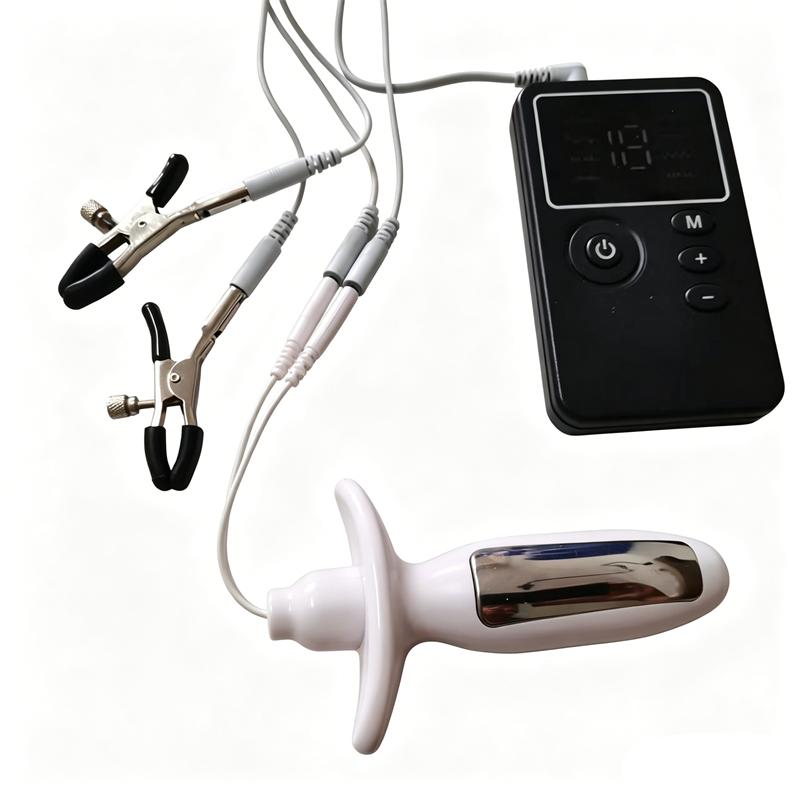 8 Modes Electric Shock Anal Butt Plug Prostate Massage Sex Toys for Men Women Metal Nipples Clips Silicone Breast Sucker PumpsGood product