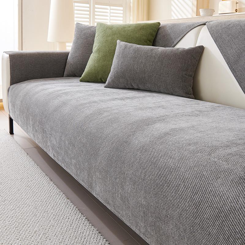 Solid Color Waterproof Chenille Sofa Cushion  New Four-Season Universal Simple Modern Seat Cushion Non-Slip Sofa Cover