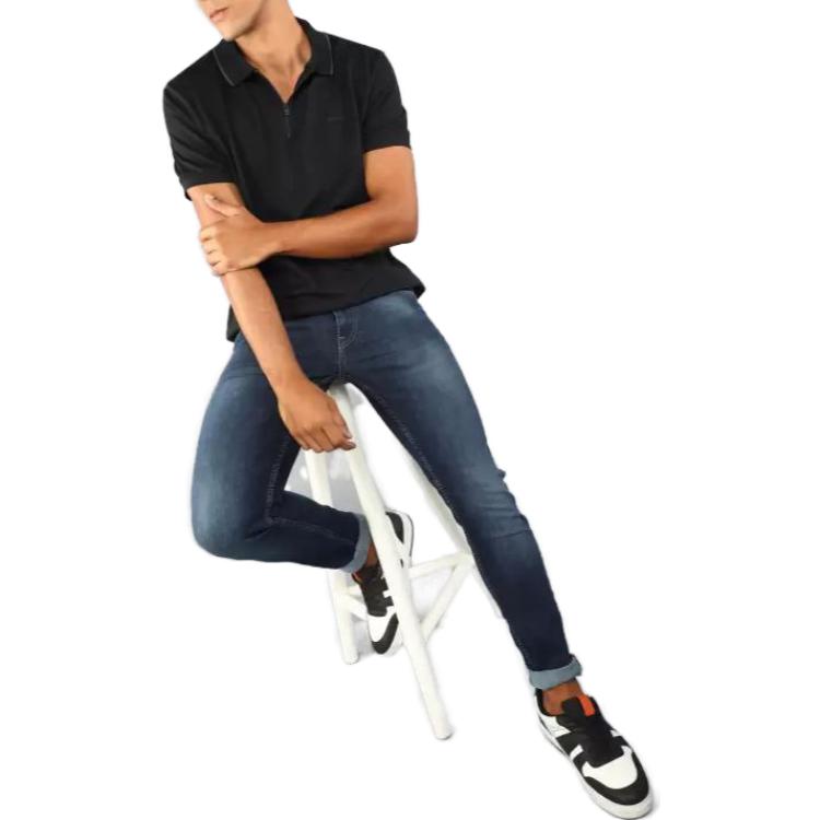 Calvin Klein Ss23 Solid Color Pullover Short Sleeve Polo Shirt Men Tops Black 40FM863-002