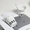 Korean Style Cups Irregular Ceramic Coffee Mug White Hand-pinch Nordic Wrinkle Cup English Letter Style 200ml Drinking Tumbler