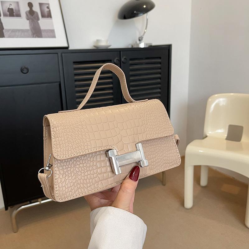 2025 New Fashion Stone Pattern Small Square Bag Niche Handbag High Value Single Shoulder Messenger Bag Women