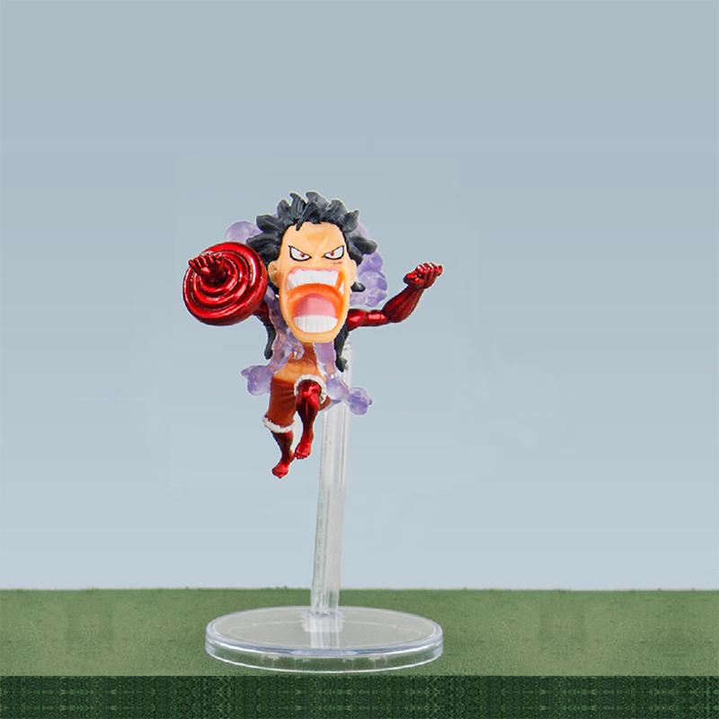 11Cm 5Stk/Set Q Version von Schelmischem Ruffy Lustiges One Piece Gear 4 Ruffy Anime Figuren PVC Modell Spielzeug Desktop Auto Montiertes Ornament