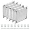 PATIKIL 120mm Computer Fan Filter Grille (with Screws), 5-pack, Aluminum Frame, Stainless Steel Mesh, Silver Tone, for Computer Fans
