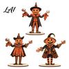 Small Scarecrow Centerpieces 3Pcs Wooden Pumpkin Ornaments Halloween Table Centerpiece Ornaments Vintage Desktop Decoration for Home Office