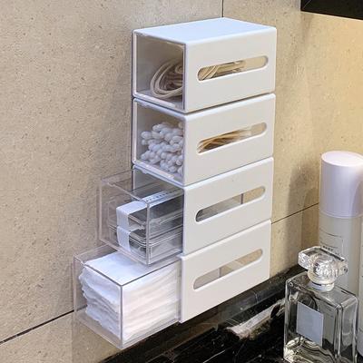 Scatola Porta Bastoncini di Cotone e Dischetti di Cotone da Parete Cosmetici Casa Ufficio Organizzatore Piccoli Articoli Portaoggetti per Trucco da Bagno