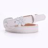 Faux PU Leather Women's Thin Belt Solid Color Waist Cinching Belt  Jean Matching