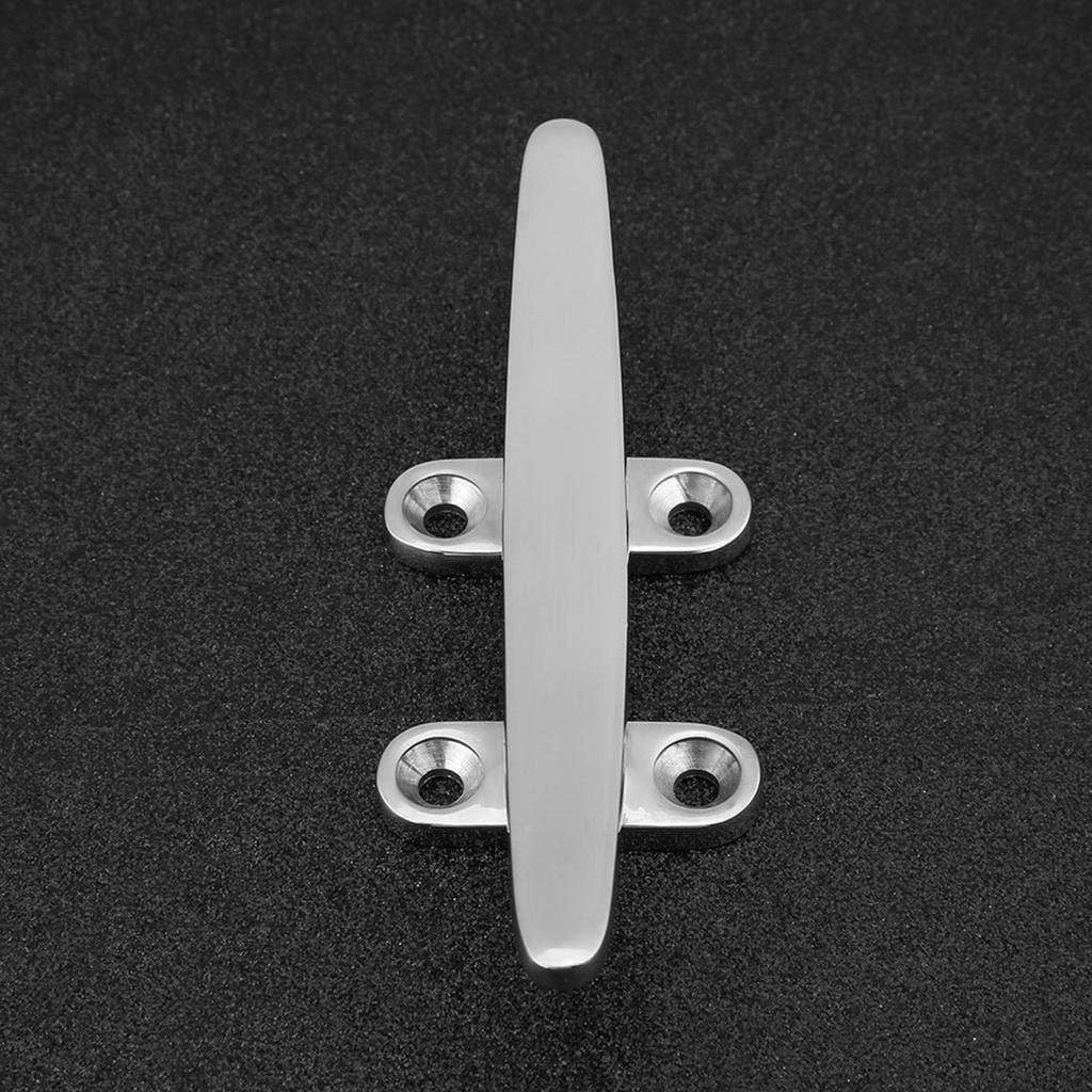Boat Cleats, Marine Grade Rope Cleat Stainless Steel Boat Cleats Flat Top Base Low Trimline Cleat for Docks, Decks, Kayaks, Marine, Silver 4.9x1.8 In