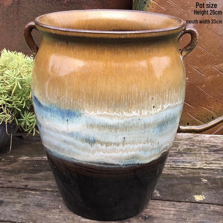 Coarse Ceramic Succulent Pot with Orchid Design – Old Tree Jade Pendant Style