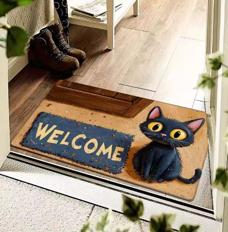 Cute Cartoon Dog and Cat Paw Printsentrance Mats for Summer Home Decoration Front Door Welcome Mat Seasonal Cheerful Decoration
