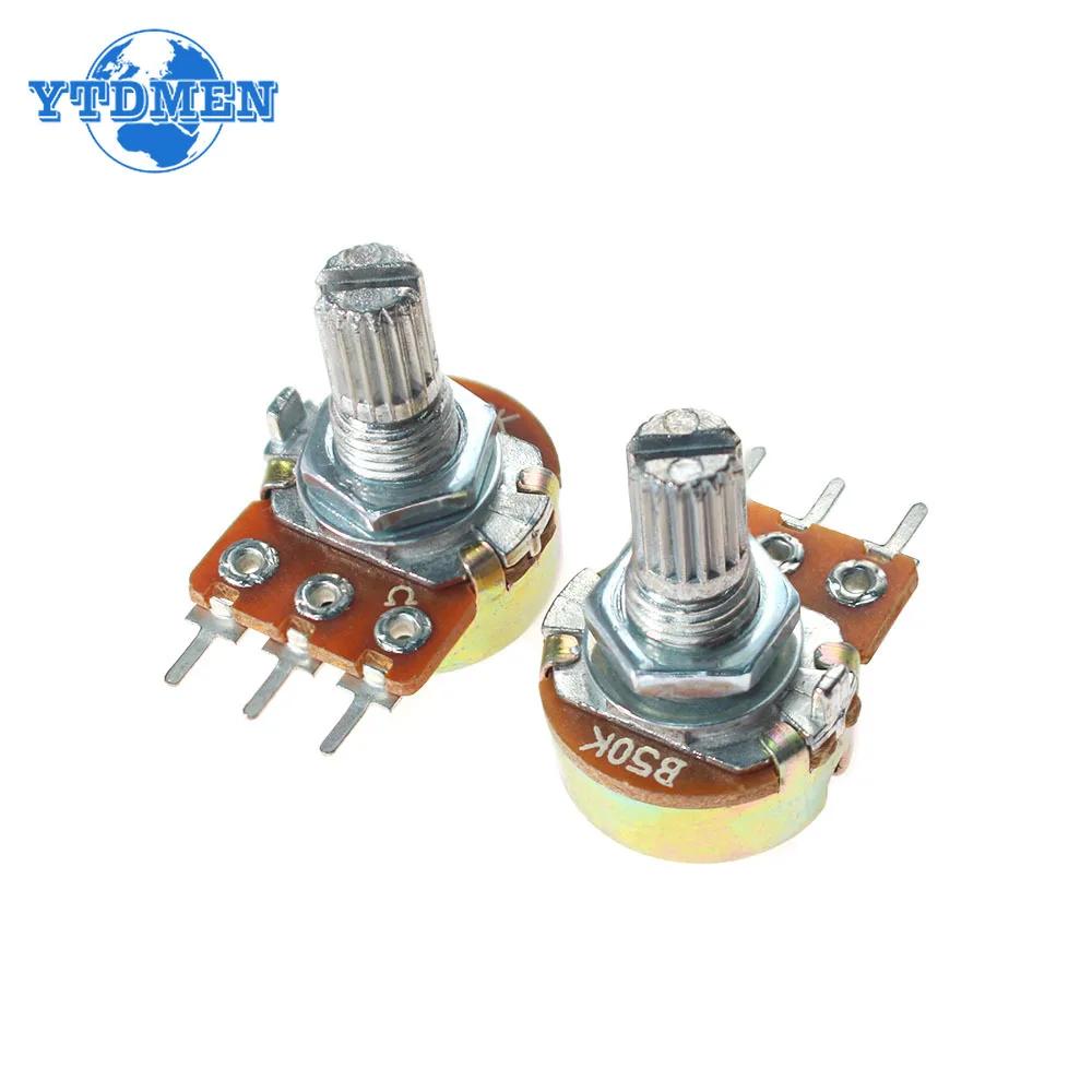 5PCS WH148 3Pin 15mm Linear Potentiometer 5K 1K 2K 10K 20K 50K 100K 250K 1M Potentiometers Resistor Kit with Nuts and Washers