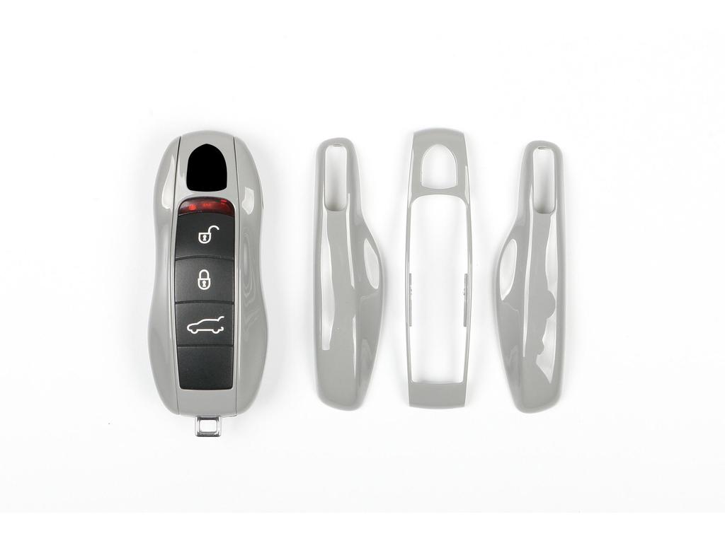 Dull Gray Key Shell for Porsche Cayenne, Macan, 911, Panamera, 718, Taycan
