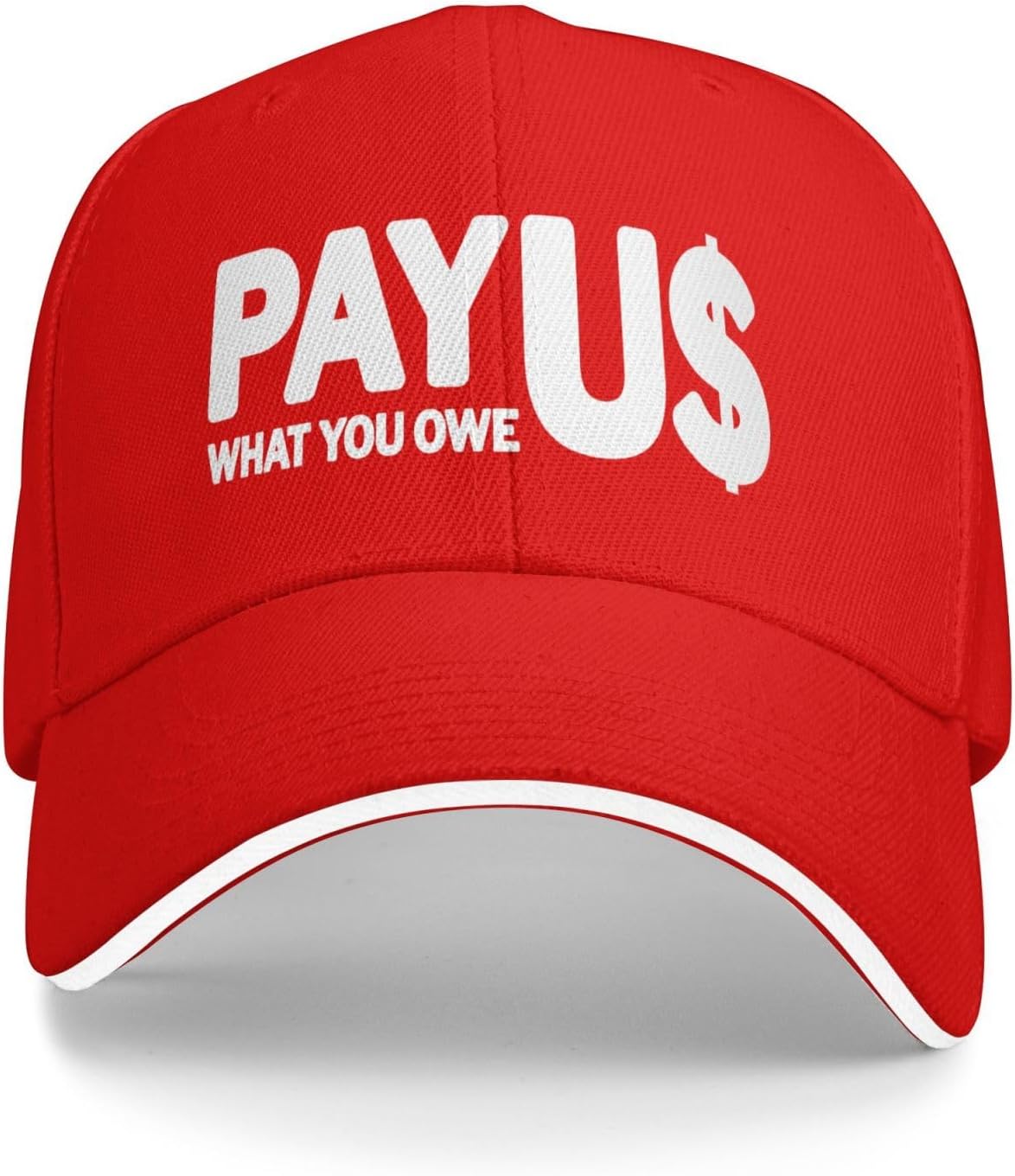 Pay Us What You Owe Dollar Sign Graphic Baseball Cap Polyester Adult Four Seasons Outdoor Trucker Hat One Size