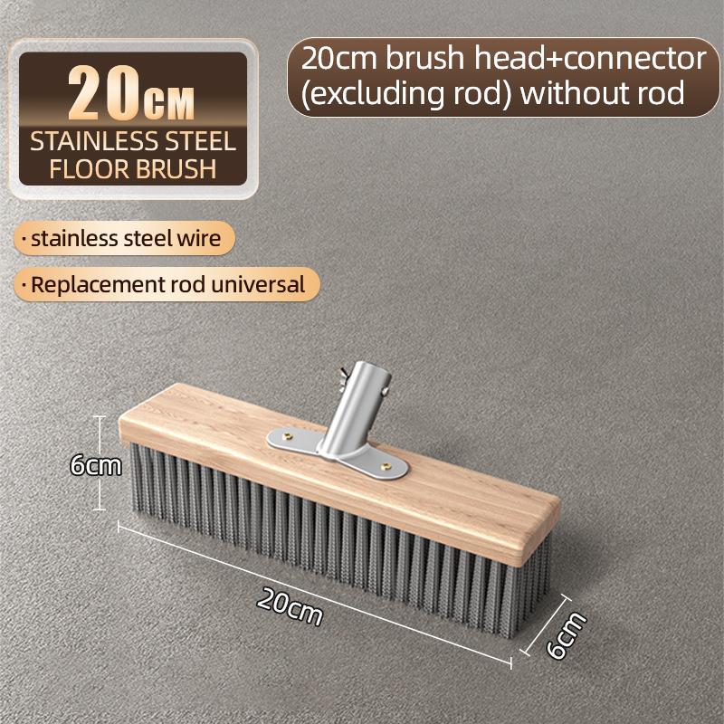 High Quality Eco-Friendly Stainless Steel Wire Floor Brush with Telescopic Long Handle for Kitchen & Toilet Cleaning Stainless steel wire-20cm brush head connector