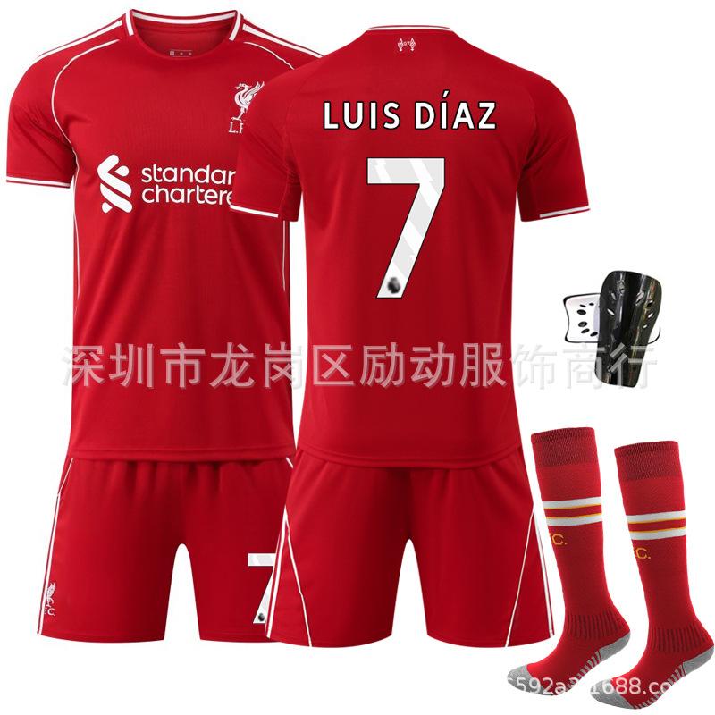 2 Quick-drying Club No. 1 Salah jersey Children's Liverpool home Nota football jersey set