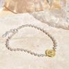 925 Silver Gold Coin Silver Ball Bracelet