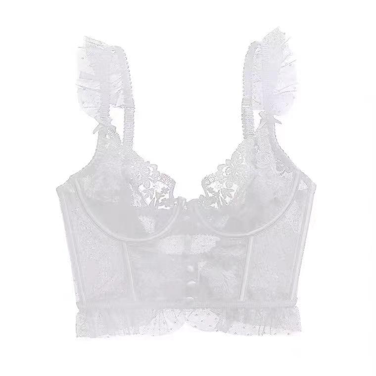 

Fishbone bra with thin lace sexy French suspender anti-expansion Lolita bra s suitable for 70ab
