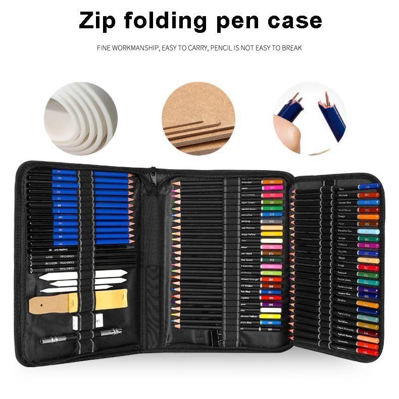 100% Non-Toxic 71 Pieces Professional Sketching Kit for Artists, Shading Drawing Case with Premium Graphite Charcoal Sketch Pencil Kit, Drawing Kit