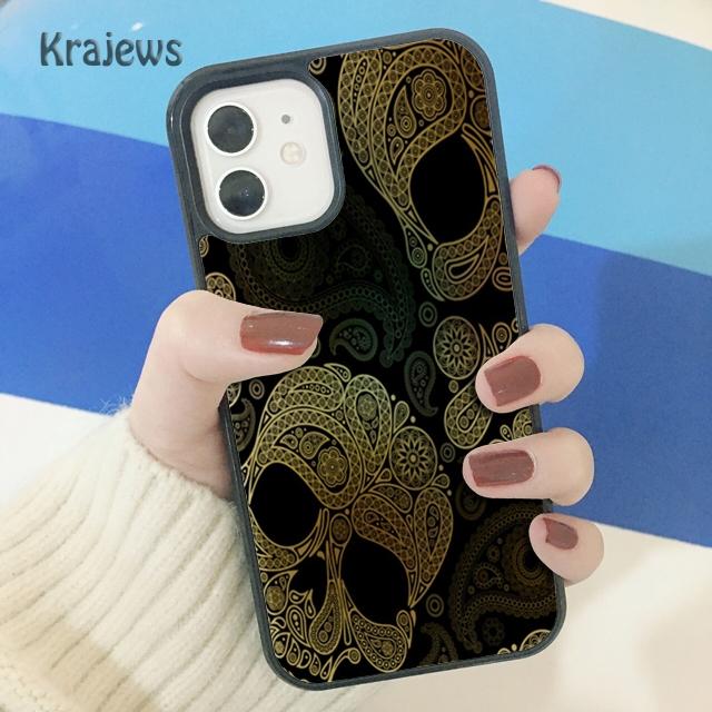Krajews Skulls Bones Skeleton Soft Phone Case Cover For iPhone 17 Air 16 15 14 plus 11 12 13 pro max coque Shell Fundas