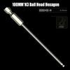 1pc Ball End Hex Screwdriver Bit Metric Hex Bit 100mm Long Magnetic Driver Bit