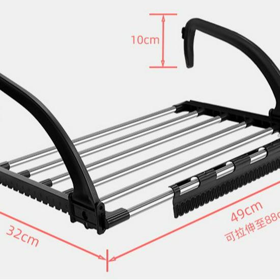 Foldable Stainless Steel Clothes Drying Rack: Durable, Retractable Hanging Pole for Balcony or Window Use