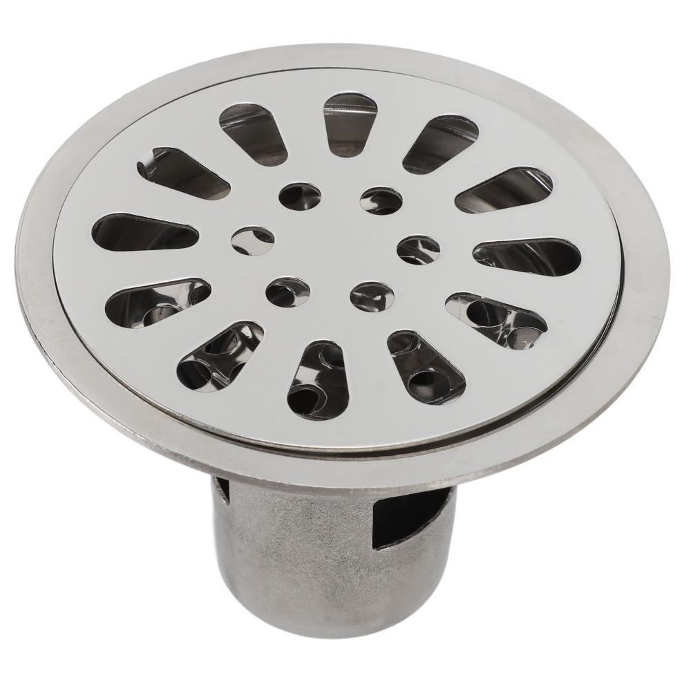 304 Stainless Steel Floor Drain 3.54 Inch Diameter Odor Resistant Drain Kit  Garage