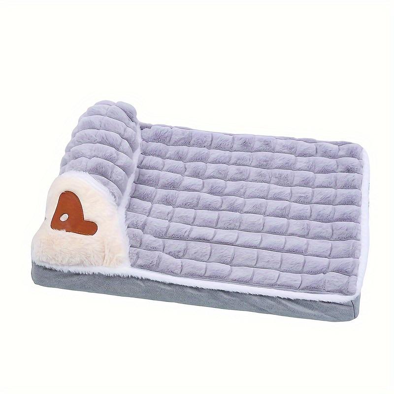 Comfortable Thickened Dog Cat Bed Pad Anti Slip Pet Bed Mat Pet Bed Mat with Thickened Pillow Machine Washable Dog Mat Bed