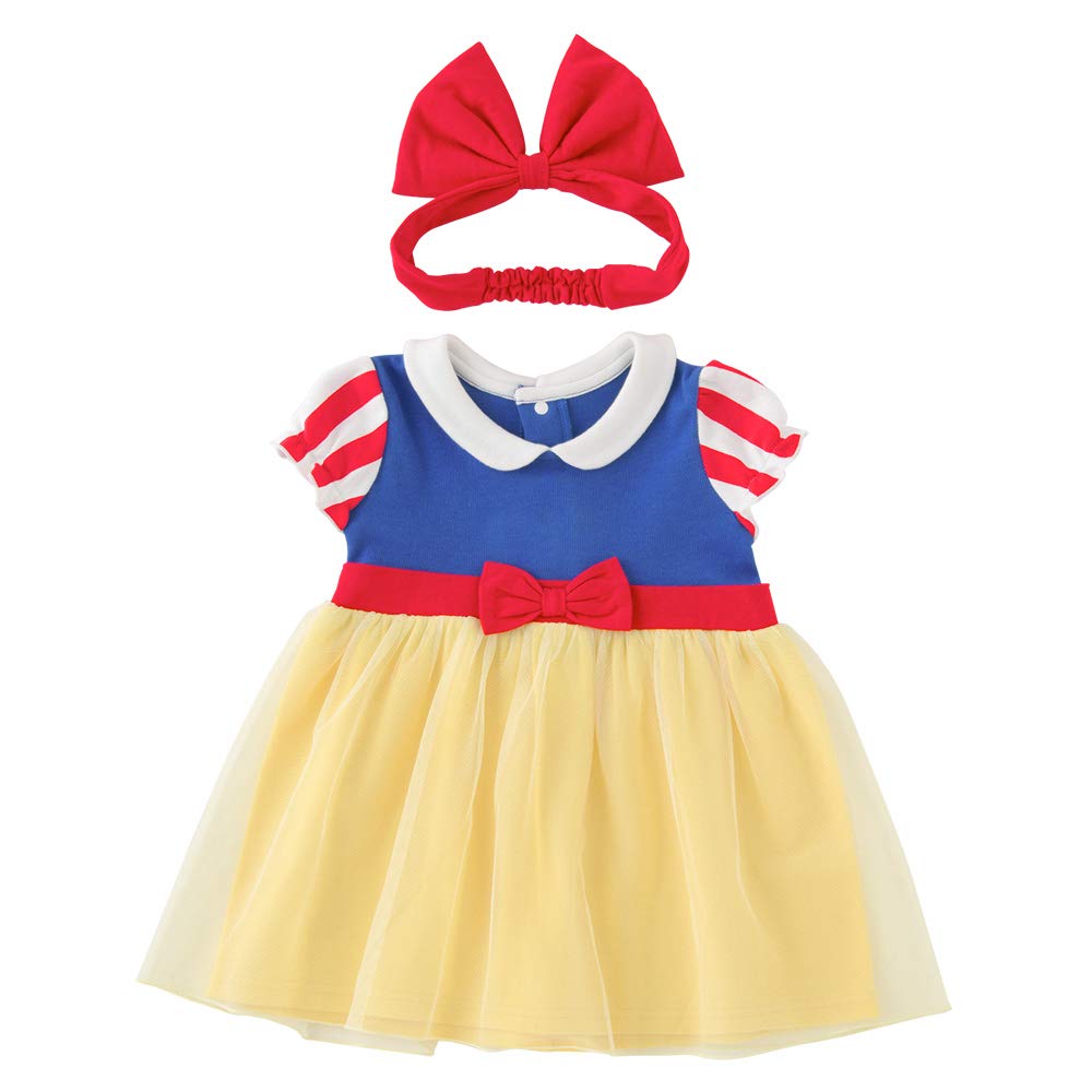 

Платье на Хэллоуин для малышки Белоснежки, с короткими рукавами, повязкой на голову, костюм, 90 см, P2290-90-21