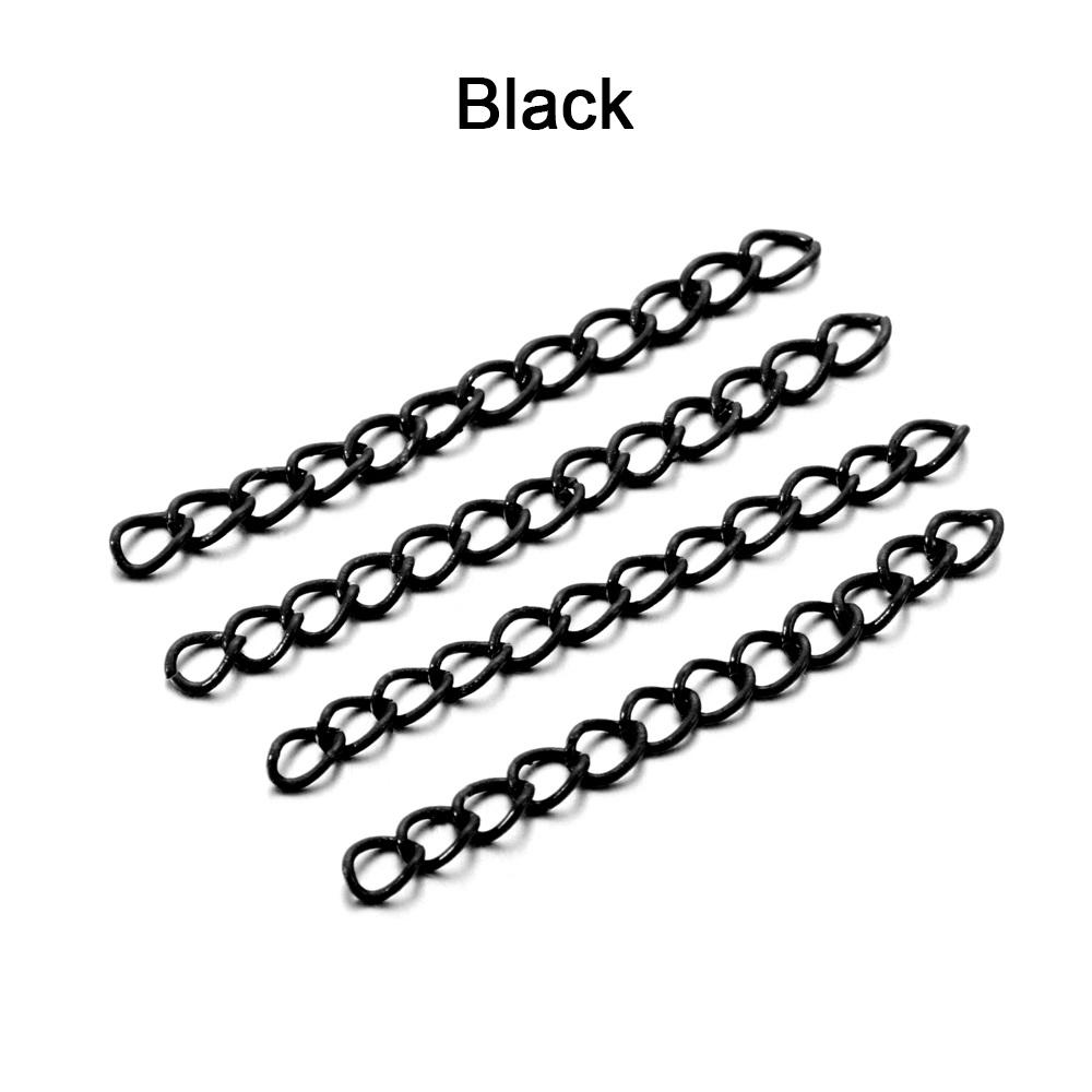 30Pcs/Lot 50mm Colourful Necklace Extension Chain Bulk Bracelet Extended Chains Tail Extender for DIY Jewelry Making Supplies