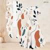 Women Plus Size Two Piece Set Printed Square Neck Short Sleeve Tie Waist Flared Dress And Long Sleeve Cardigan