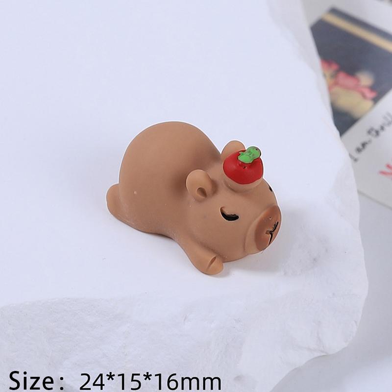 Luminous Mini Capybara Resin Miniature Figurine Glow At Night Fairy Garden Decoration Diy Ornament Cute Desk Decoration