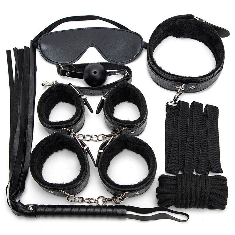 Fun Plush SM Set Adult Products Couple Training Handcuffs Binding 7-Piece Set Alternative Sex Toys