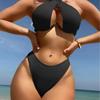 Solid Color Multi-color Sexy Bikini European and American Straps Split Swimsuit Set