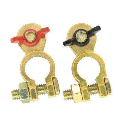 1 Pair Car Boat Truck Battery Terminal Clamp Pile Alloy Head Connector Clip Car Van Quick Release Battery Clip Brass Connector