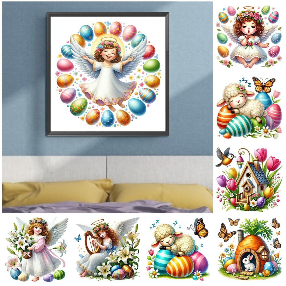 5D DIY Full Round Drill Diamond Painting Easter Kit Home Decor Art Craft 30x30cm