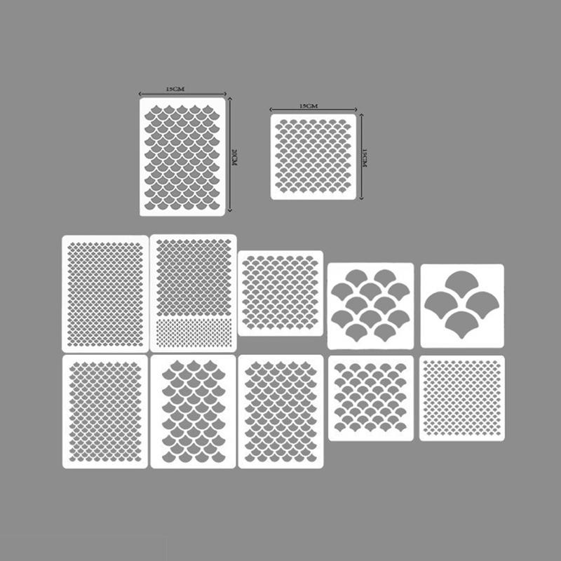 Balık Pulu Şablonu Yüz Boyama Şablonları Boyama İçin Şablonlar Makyaj Şablonu Yeniden Kullanılabilir Yüz Boyası Şablonları