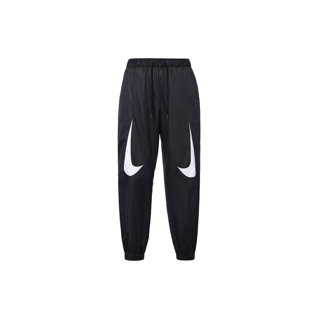 Nike Color Block Large Logo Print Woven Retro Sport Spliced Knitted Pants Women Pants Black DM6087-010
