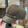 Faux Leather Duckbill Cap Love Baker Boy Hat New Women's Octagonal Newsboy Cap  Casual Outings